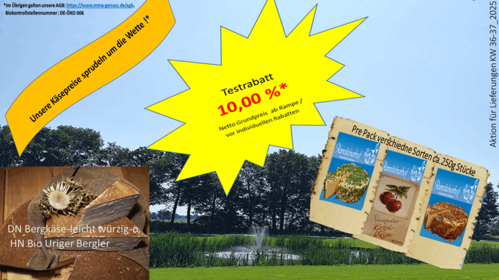 Unsere Käsepreise sprudeln um die Wette!*