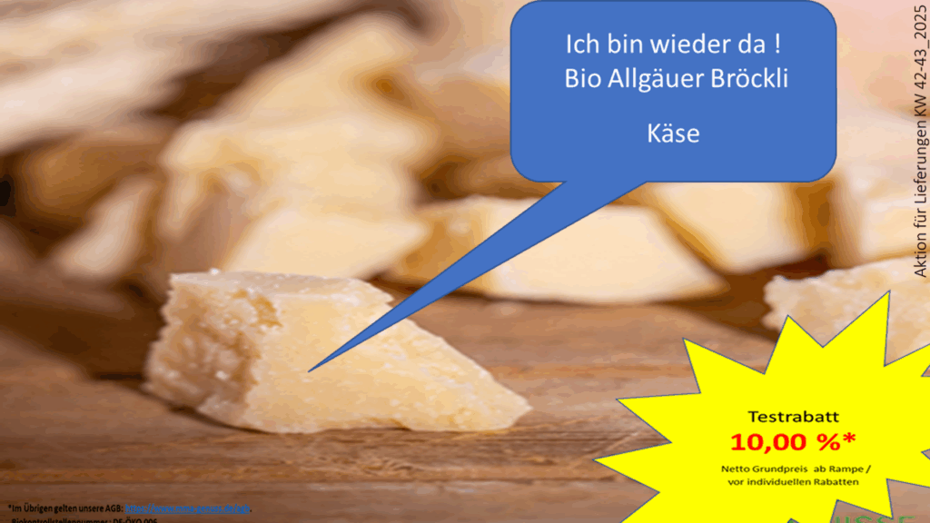 Ich bin wieder da! Bio Allgäuer Bröckli Käse
